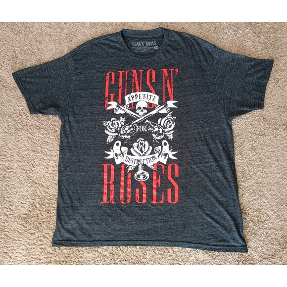Guns N Roses Band T-Shirt Men's XXL Gray Short Sleeve - Picture 1 of 6